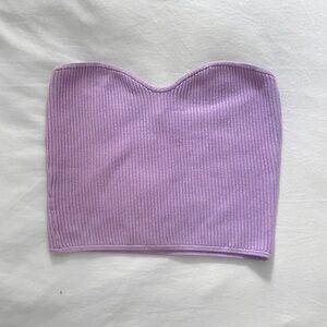 H&M | NWOT rib knit lilac tube top with sweetheart neck